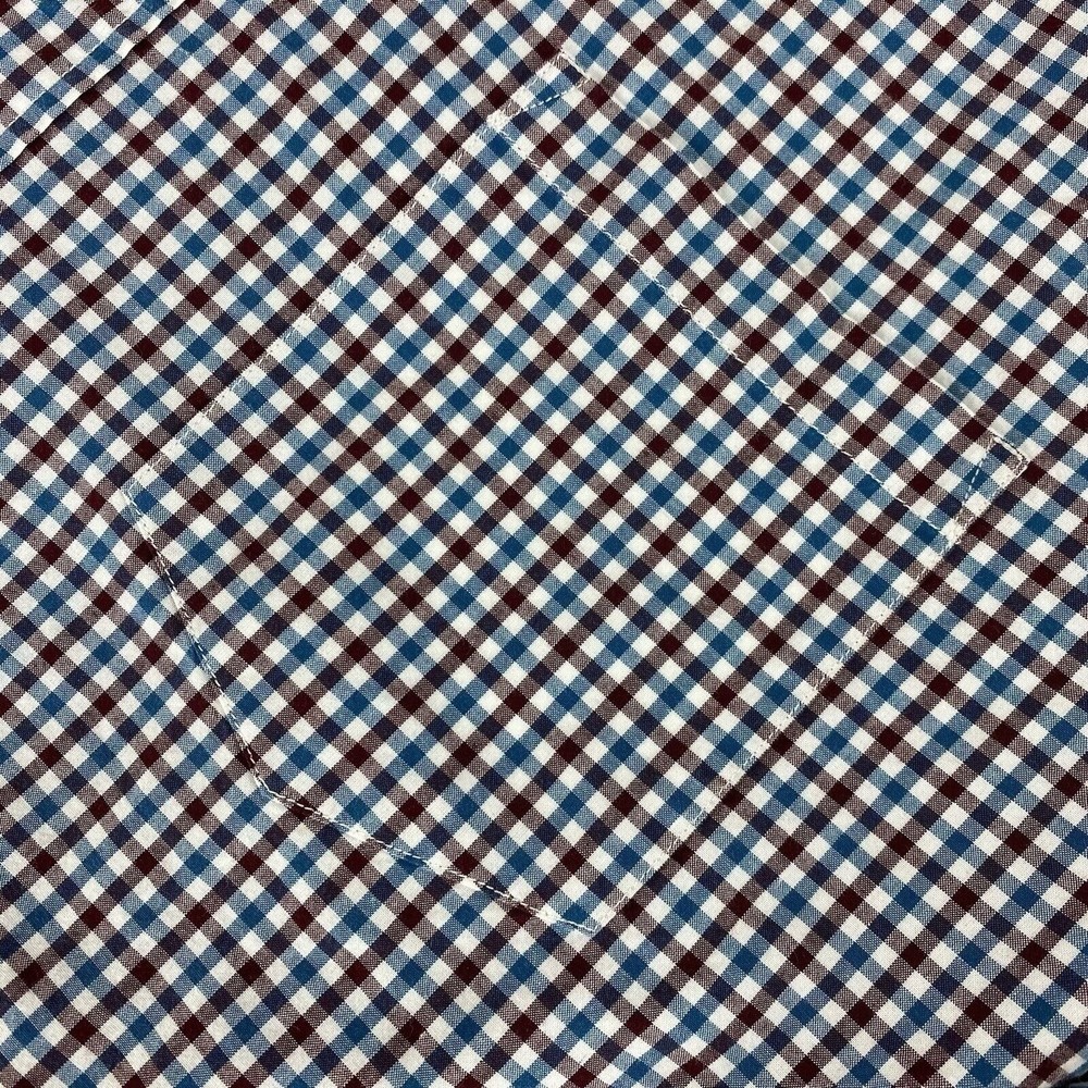 J. Crew Men's Navy Red Plaid Cotton Long Sleeve Button Down Shirt Size XL Slim - Picture 3 of 5